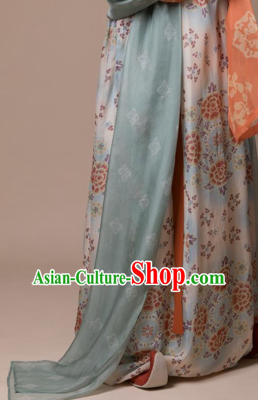 China Ancient Court Woman Hanfu Garment Traditional Tang Dynasty Royal Countess Historical Costumes