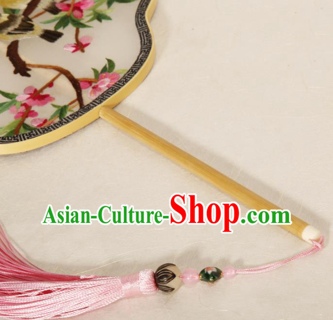 China Traditional Song Dynasty Princess Fan Classical Embroidered Palace Fan Handmade Silk Fan