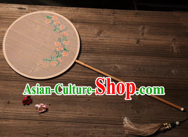 China Handmade Silk Fan Traditional Song Dynasty Princess Circular Fan Classical Palace Fan
