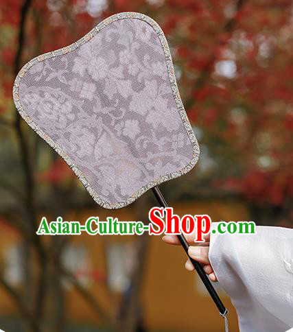 China Classical Lilac Silk Fan Handmade Palace Fan Traditional Song Dynasty Princess Fan