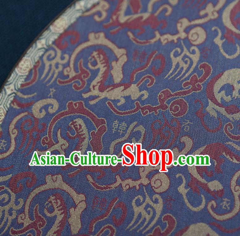 China Classical Dance Palace Fan Traditional Purple Silk Fan Handmade Hanfu Circular Fan
