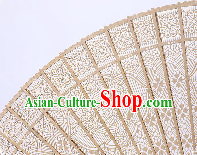 Chinese Handmade Ebony Fan Craft Classical Folding Fan Hollow Sandalwood Accordion