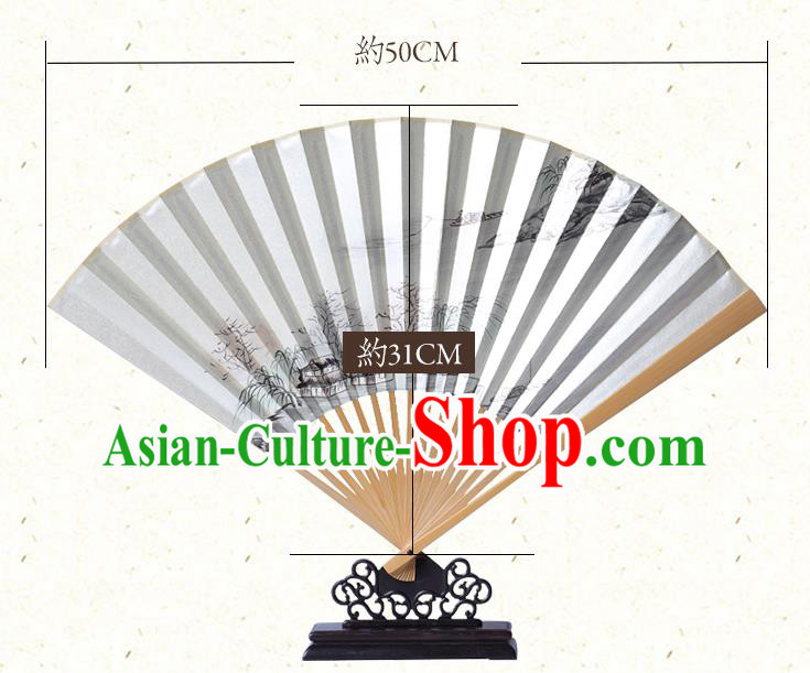 Chinese Classical Folding Fan Handmade Ink Painting Fan Traditional Bamboo Accordion