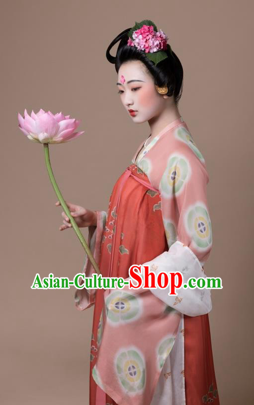 China Traditional Tang Dynasty Palace Lady Replica Costumes Ancient Court Woman Hanfu Dress