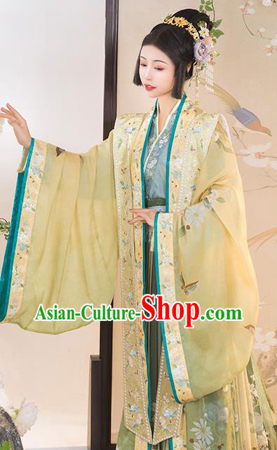 China Ancient Imperial Concubine Embroidered Hanfu Clothing Traditional Song Dynasty Court Woman Replica Costumes