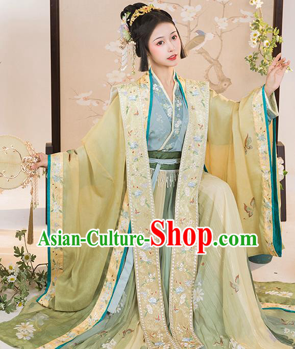 China Ancient Imperial Concubine Embroidered Hanfu Clothing Traditional Song Dynasty Court Woman Replica Costumes