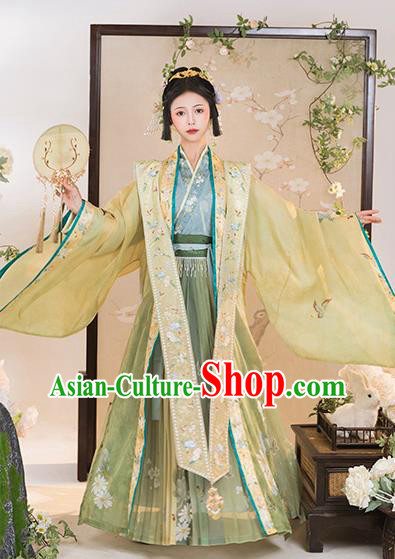 China Ancient Imperial Concubine Embroidered Hanfu Clothing Traditional Song Dynasty Court Woman Replica Costumes