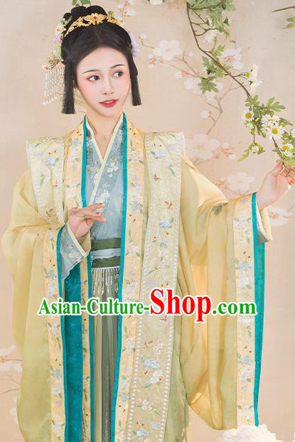 China Ancient Imperial Concubine Embroidered Hanfu Clothing Traditional Song Dynasty Court Woman Replica Costumes