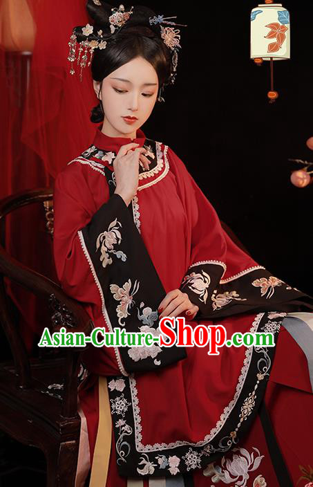 China Traditional Qing Dynasty Wedding Replica Costumes Ancient Imperial Concubine Embroidered Clothing
