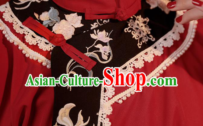 China Traditional Qing Dynasty Wedding Replica Costumes Ancient Imperial Concubine Embroidered Clothing