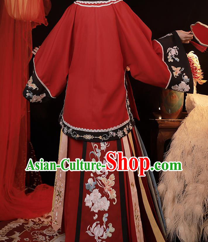 China Traditional Qing Dynasty Wedding Replica Costumes Ancient Imperial Concubine Embroidered Clothing