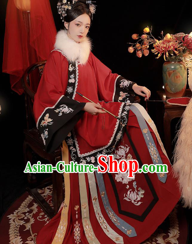 China Traditional Qing Dynasty Wedding Replica Costumes Ancient Imperial Concubine Embroidered Clothing