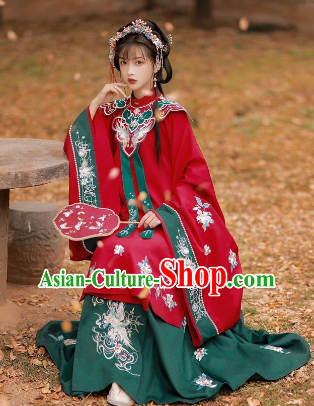 China Traditional Ming Dynasty Noble Lady Costumes Ancient Young Beauty Hanfu Clothing