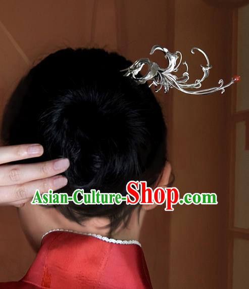 Chinese National Silver Manjusaka Hair Stick Traditional Cheongsam Hairpin Hair Accessories