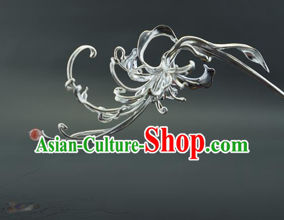 Chinese National Silver Manjusaka Hair Stick Traditional Cheongsam Hairpin Hair Accessories