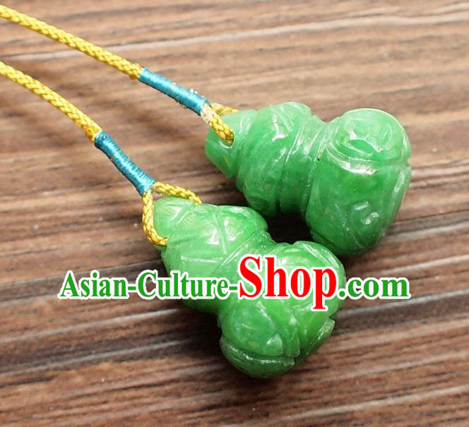Chinese National Cheongsam Amethyst Brooch Traditional Qing Dynasty Jade Gourd Tassel Bracelet