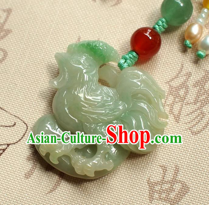 Chinese National Cheongsam Cloisonne Butterfly Brooch Traditional Jadeite Cock Pendant Accessories