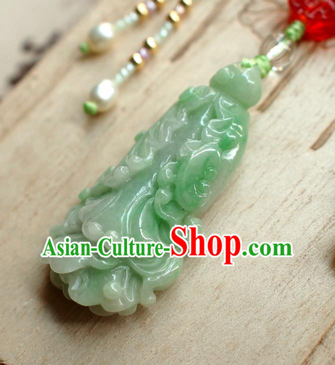 Chinese Traditional Cheongsam Jadeite Waist Accessories National Cloisonne Brooch Pendant