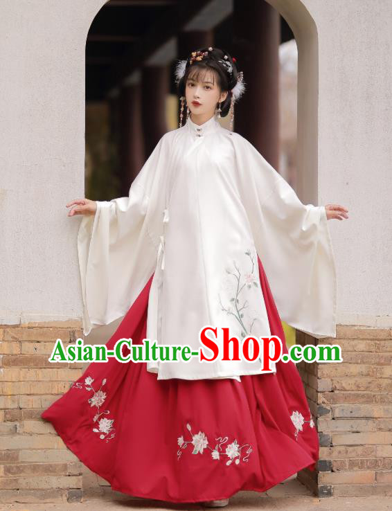 China Ancient Young Lady Hanfu Dress Clothing Traditional Ming Dynasty Costumes for Women