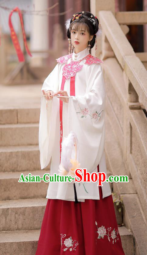 China Ancient Young Lady Hanfu Dress Clothing Traditional Ming Dynasty Costumes for Women