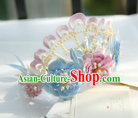 Chinese Traditional Song Dynasty Hair Accessories Ancient Princess Silk Peony Hair Crown