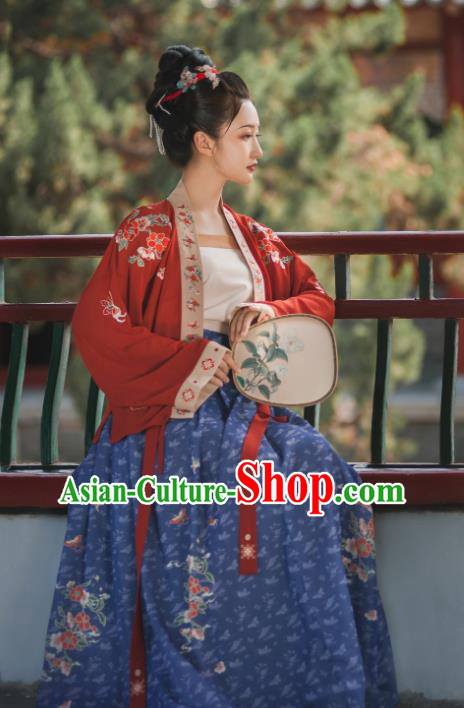China Traditional Song Dynasty Imperial Concubine Embroidered Clothing Ancient Court Woman Hanfu Garment