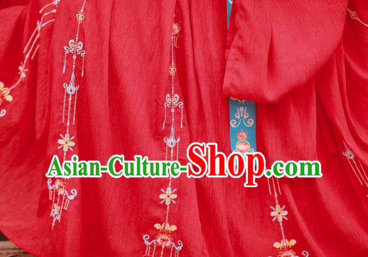 China Traditional Tang Dynasty Wedding Costumes Ancient Princess Red Hanfu Dress Clothing