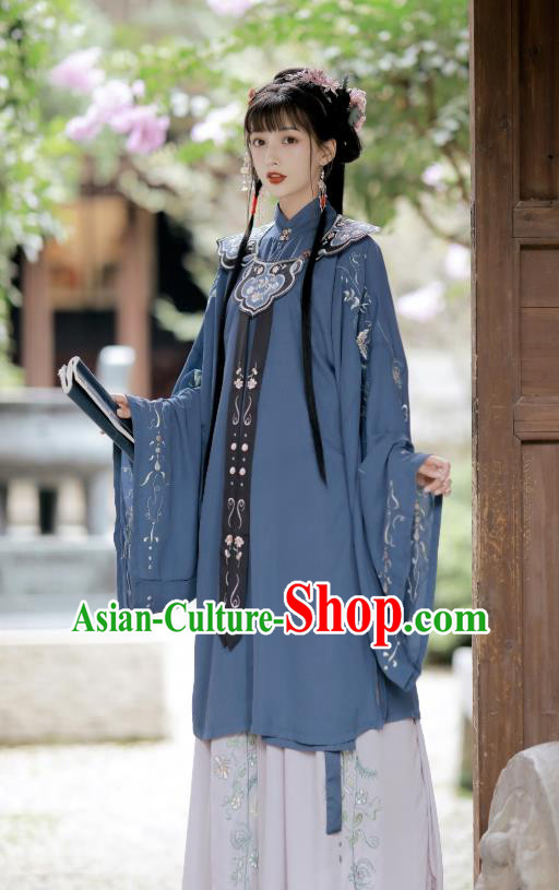 Traditional China Ming Dynasty Young Beauty Costumes Ancient Noble Lady Hanfu Dress Clothing