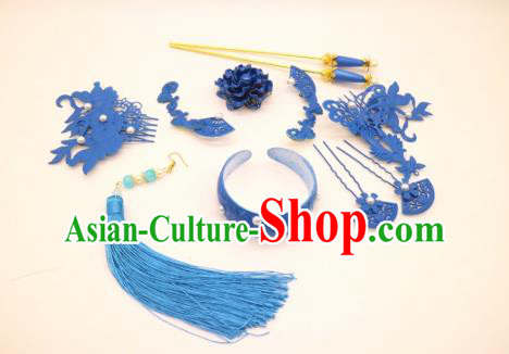 Chinese Ancient Qing Dynasty Princess Hair Accessories Great Wing Full Set