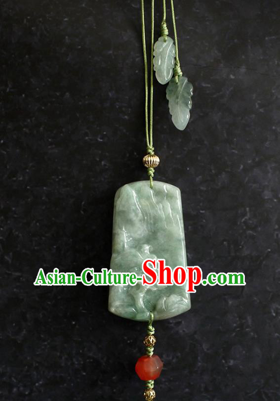 Chinese Traditional Ming Dynasty Hanfu Waist Accessories Ancient Princess Brown Tassel Jade Pendant