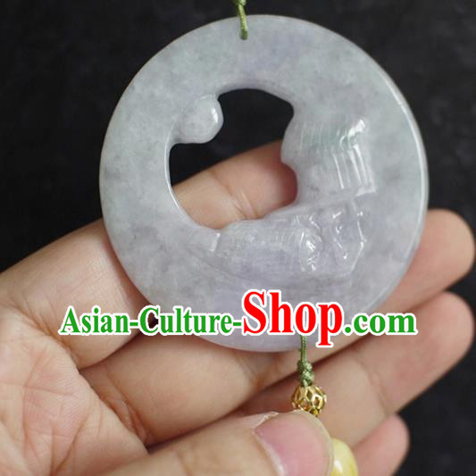 Chinese Traditional Ming Dynasty Jadeite Waist Accessories Ancient Princess Light Blue Tassel Pendant
