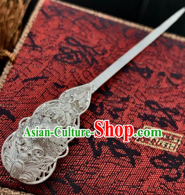 Chinese Ancient Palace Princess Hair Stick Traditional Ming Dynasty Empress Silver Hairpin