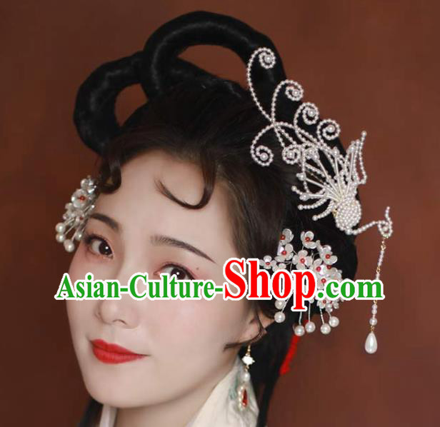 Chinese Ancient Noble Lady Hairpin Ming Dynasty Princess Phoenix Tassel Hair Stick