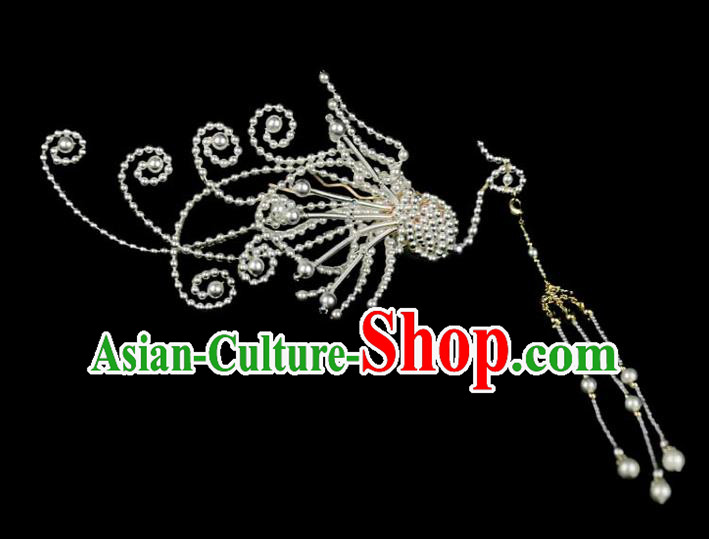 Chinese Traditional Ming Dynasty Princess Phoenix Tassel Hair Stick Ancient Noble Lady Hairpin