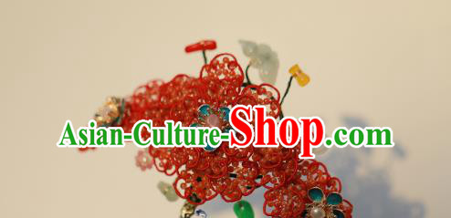 Chinese Traditional Ming Dynasty Wedding Hair Stick Ancient Empress Cloisonne Plum Blossom Hairpin