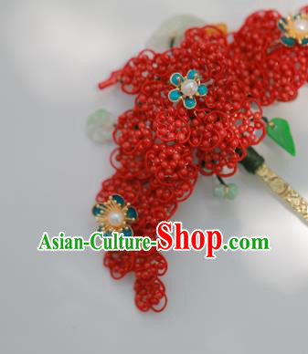 Chinese Traditional Ming Dynasty Wedding Hair Stick Ancient Empress Cloisonne Plum Blossom Hairpin