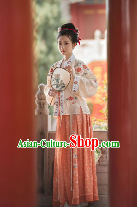 China Ancient Imperial Concubine Hanfu Clothing Traditional Song Dynasty Court Woman Costumes