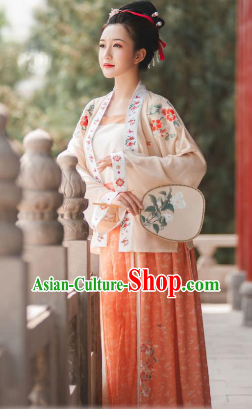 China Ancient Imperial Concubine Hanfu Clothing Traditional Song Dynasty Court Woman Costumes