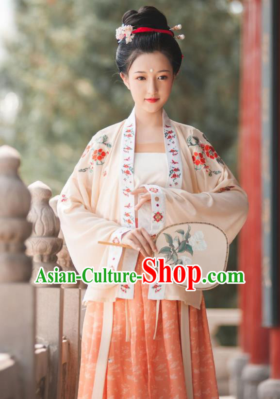 China Ancient Imperial Concubine Hanfu Clothing Traditional Song Dynasty Court Woman Costumes