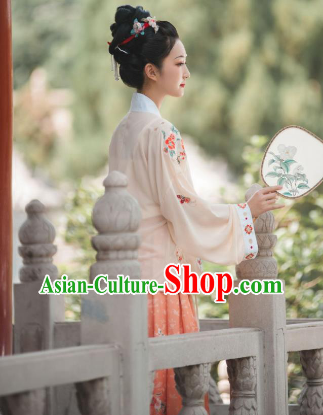 China Ancient Imperial Concubine Hanfu Clothing Traditional Song Dynasty Court Woman Costumes