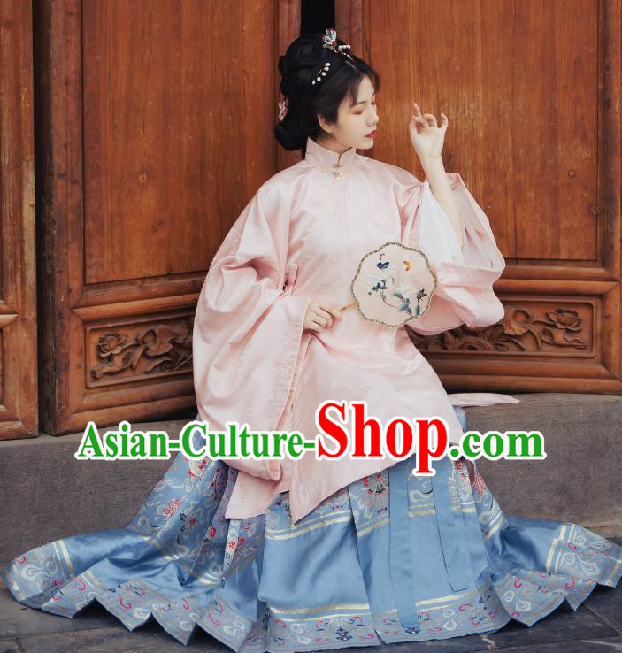 China Ancient Noble Countess Hanfu Costumes Traditional Ming Dynasty Imperial Concubine Clothing