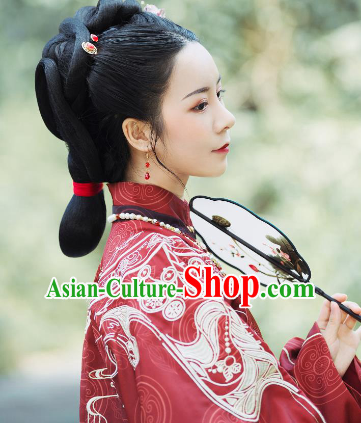 China Ancient Noble Countess Hanfu Costumes Traditional Ming Dynasty Imperial Concubine Clothing