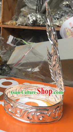 Chinese Ancient King Argent Hairdo Crown Traditional Ming Dynasty Prince Hair Accessories