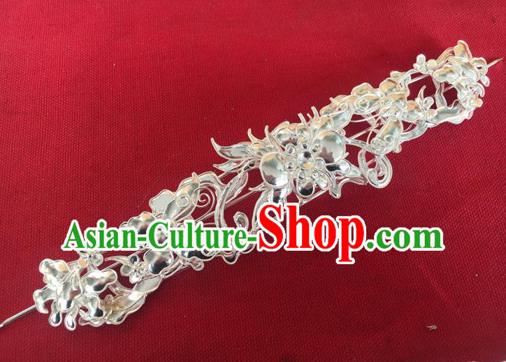 Chinese Ancient Fairy Argent Butterfly Hairpins Traditional Ming Dynasty Hanfu Hair Accessories