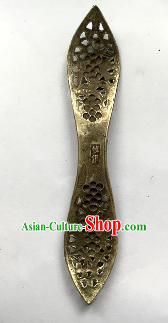 Chinese Ancient Silver Carving Hairpin Traditional Qing Dynasty Palace Princess Cloisonne Hair Stick