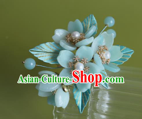 Chinese Traditional Hanfu Hairpin Hair Accessories Ancient Princess Amazonite Sakura Hair Stick