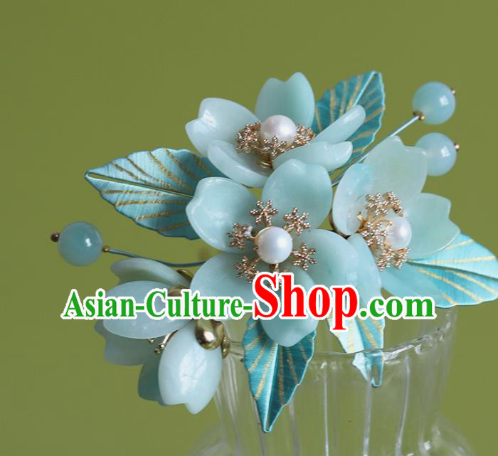 Chinese Traditional Hanfu Hairpin Hair Accessories Ancient Princess Amazonite Sakura Hair Stick