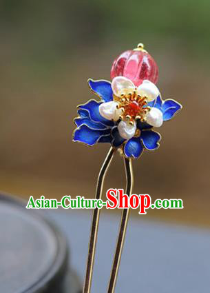 Chinese Traditional Ming Dynasty Queen Blueing Hair Stick Ancient Court Woman Hairpin