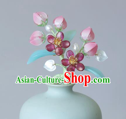 Chinese Traditional Hanfu Hair Accessories Hairpin Ancient Princess Peach Blossom Hair Stick