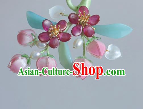 Chinese Traditional Hanfu Hair Accessories Hairpin Ancient Princess Peach Blossom Hair Stick
